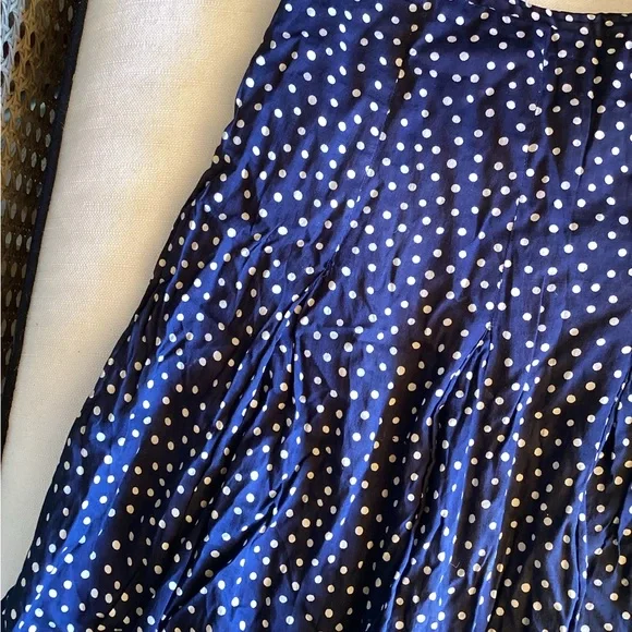 Vintage Polka Dot Navy Skirt (34 EU) fits like size 0-2 US - Picture 2 of 5